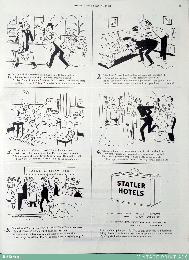 1948 Statler Hotels (Hotel William Penn, Pittsburgh) Ad - "YOU REALLY ARE A GUEST!"